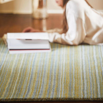 Fine Stripes Modern Stripe Hand-Woven Wool Ochre Rug-Origins-Rug Love - The Most Loved Rug Store